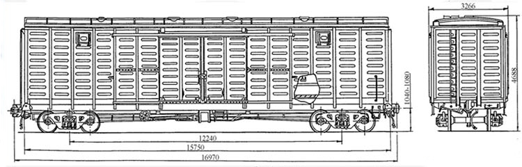 Крытый вагон с уширенными дверными проёмами, модель 11-260, 138 м<sup>3</sup>